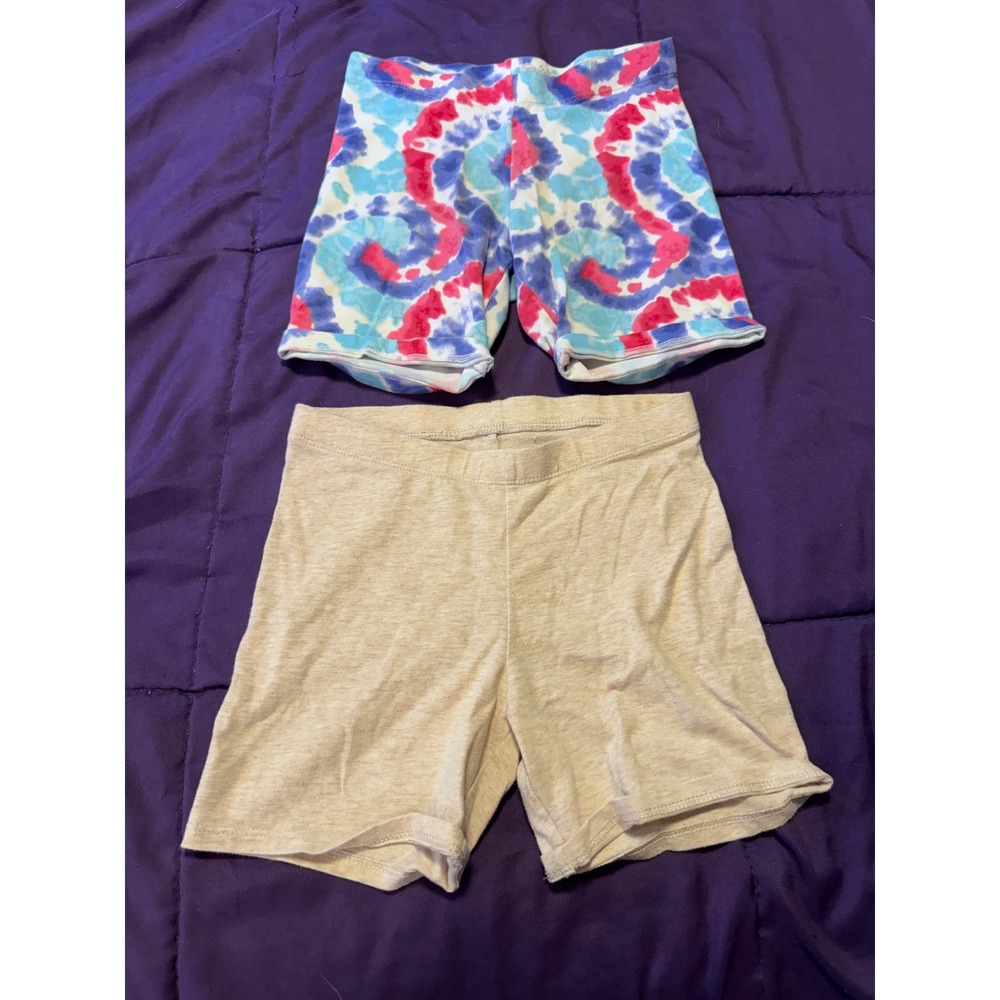 Wonder Nation & Member's Mark Girls Cartwheel Shorts Set Tie Dye Oatmeal M 7/8